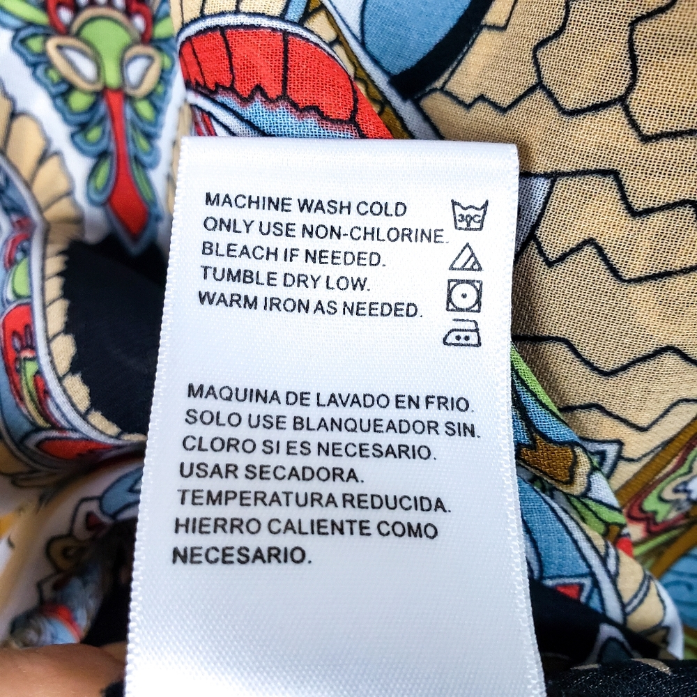 BILLA OF CA Boho Paisley Floral Silky Blouse,M - Picture 9 of 9